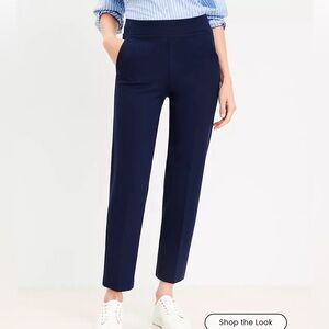 LOFT Dark Blue Straight Leg Pull On Pants
